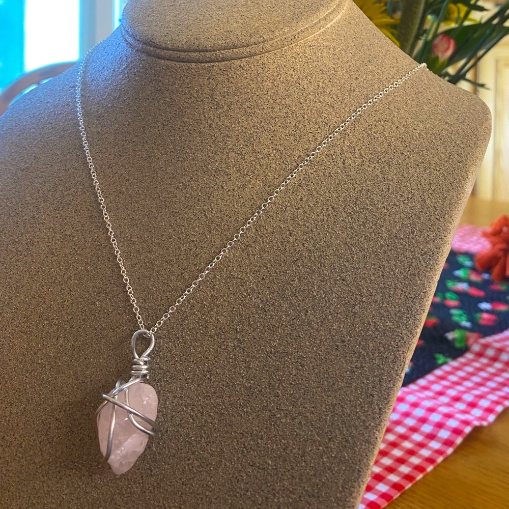 Beautiful rose quartz necklace